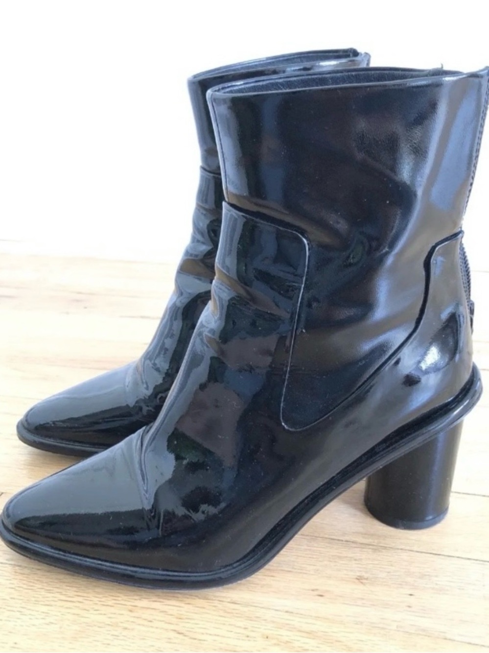 Rag & Bone Wiley High Boot Black Patent Leather High Heel Size 38 8 MSRP $475